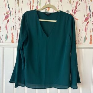 Banana Republic Green V-Neck Blouse